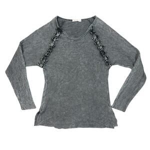 T Party Womens Size S Waffle Knit Long Sleeve Top